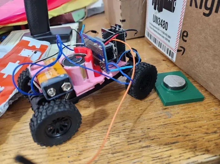 Photo of rover mounting plate and parachute mount.