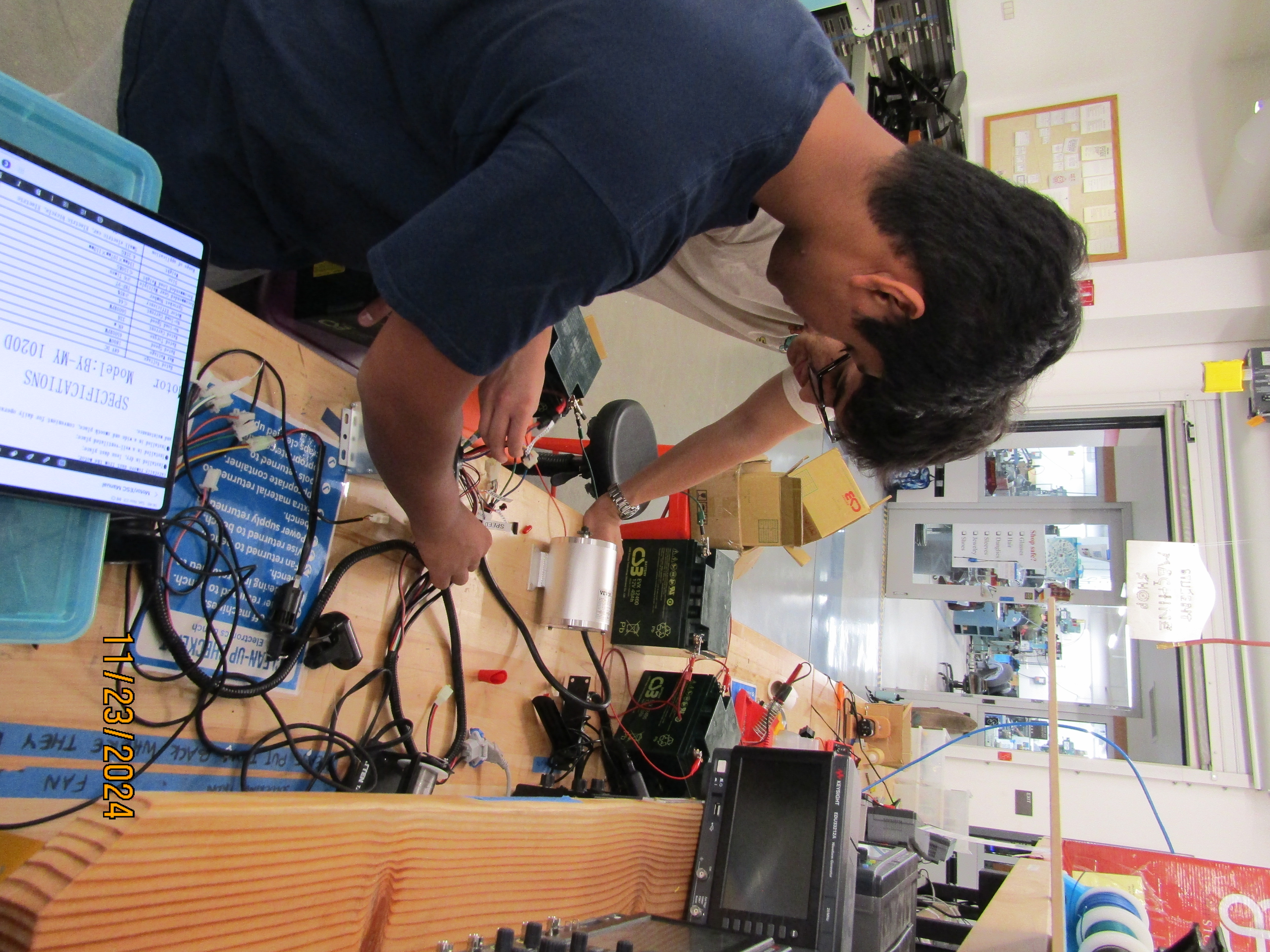 Photo of MACH members powering on our motor for the first time.