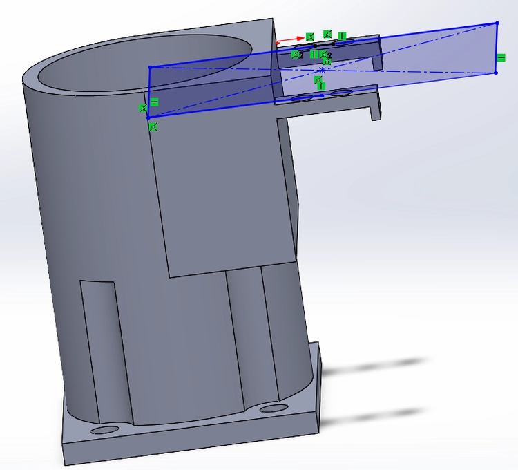 SolidWorks CAD of initial dropper prototype.