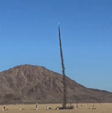 Boomstick Mk1 liftoff at Lucerne Valley NAR launch site.